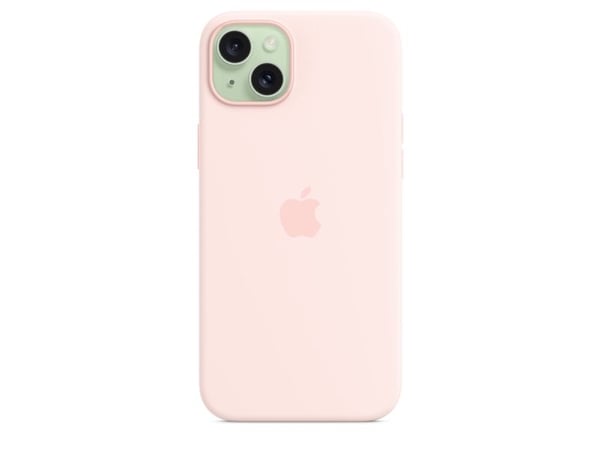 Apple - Baksidedeksel for mobiltelefon - MagSafe-samsvar - silikon - Lys lyserød - for iPhone 15 Plus