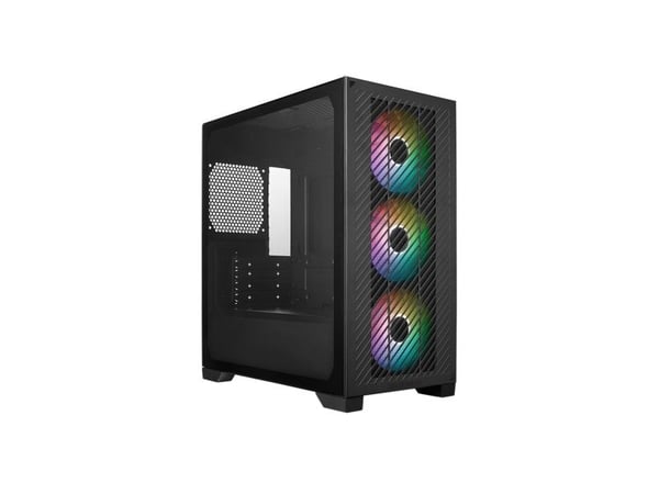 Cooler Master Elite 301 - MT - micro ATX - sidepanel med vindu (herdet glass) - ingen strømforsyning (ATX) - svart - USB/lyd