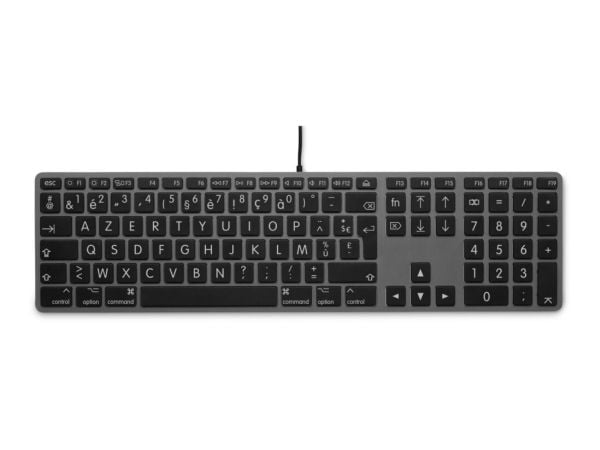 LMP 24272, Full størrelse (100 og), Koblet med ledninger (ikke trådløs), USB, AZERTY, Grå