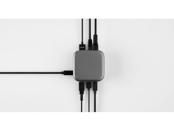 LMP 25189, Langallinen, USB 3.2 Gen 1 (3.1 Gen 1) Type-C, 100 W, 10,100,1000 Mbit/s, musta, Hopea, 5 Gbit/s
