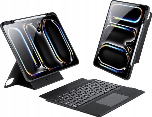 Dux Ducis sammenleggbart etui med trådløst tastatur for iPad Pro 13 (2024) sort (Non-Nordic keyboard layout)