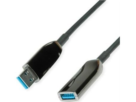 ROLINE 12.04.1076, 15 m, USB A, USB A, USB 3.2 Gen 1 (3.1 Gen 1), 5 Gbit/sek., Sort