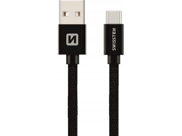 Swissten 71521101, 0,2 m, USB A, USB C, 480 Mbit/s, svart
