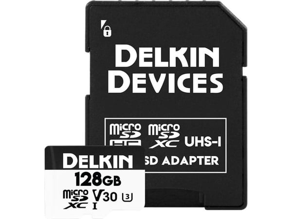 Minnekort Delkin Micro SDXC Trail Cam Hyperspeed R100/W75 (V30) 128GB