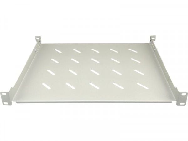 Alantec stålhylle 19" 1U, dybde 350 mm, grå, 4-punkts feste (SA-P-19-1U-350-4-S-01)