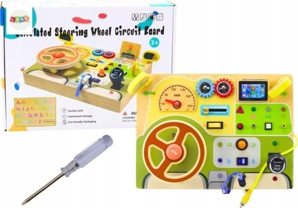 LeanToys Analog Sensory Manipulation Board Bil LED-lys