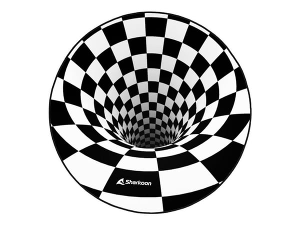Sharkoon SKILLER SFM12 3D Vortex - Stolmatte for gaming - rund - 120 cm - svart-hvit