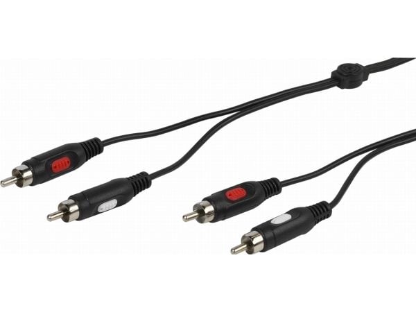 Vivanco 46/00 15, 2 x RCA, Hankjønn, 2 x RCA, Hankjønn, 1,5 m, Svart