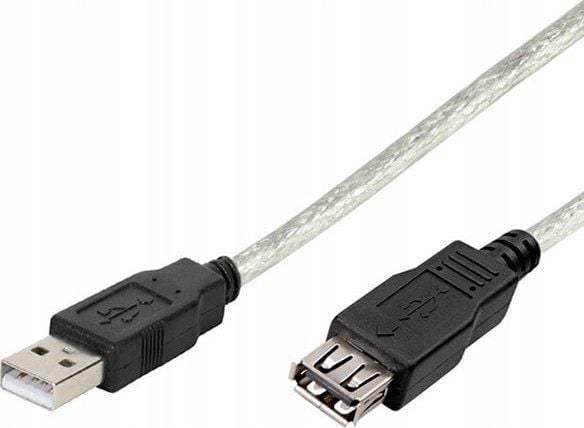 Vivanco CE U5 18, 1,8 m, USB A, USB A, Hankjønn/hunkjønn, 0,48 Gbit/s, Gjennomsiktig