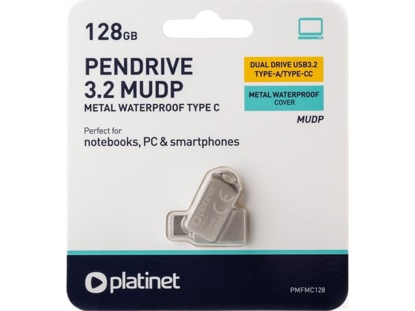 Pendrive Platinet PLATINET PENDRIVE USB 3.2 + USB-C 128 GB METALL UDP VANNTETT [45969]