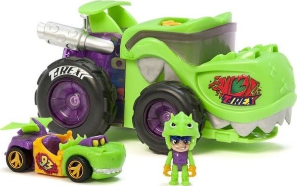 Magic Box-sett T-Racers T-Rex, biler, med skuespiller og fører
