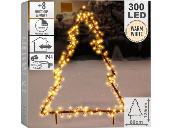 Vill julgran utendørs i metall med lys 300 LED 125 cm