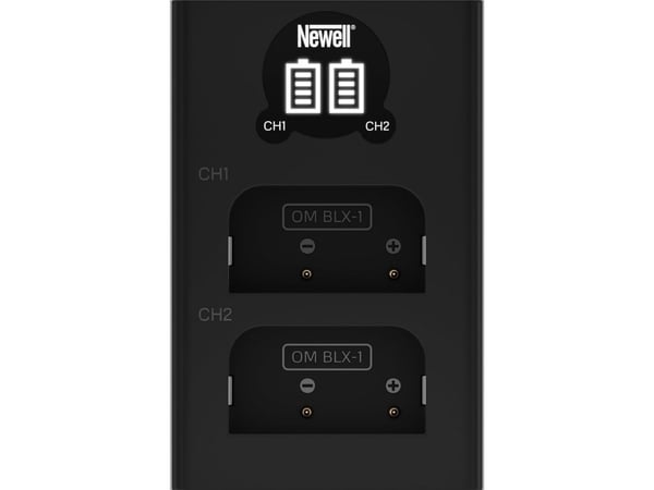 Newell DL-USB-C dviejų kanalų įkroviklis BLX-1 akumuliatoriams, skirtas Olympus