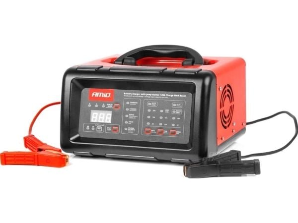 AMiO digital lader med booster-funksjon jump starter 20 A, 6 V/12 V AMIO-04057