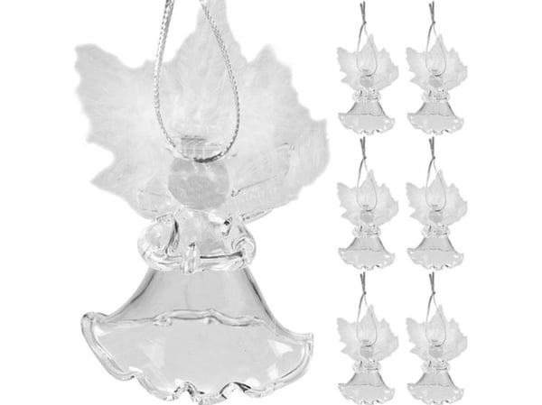Ruhhy julepynt kuler i transparent engler 6 stk. 22497