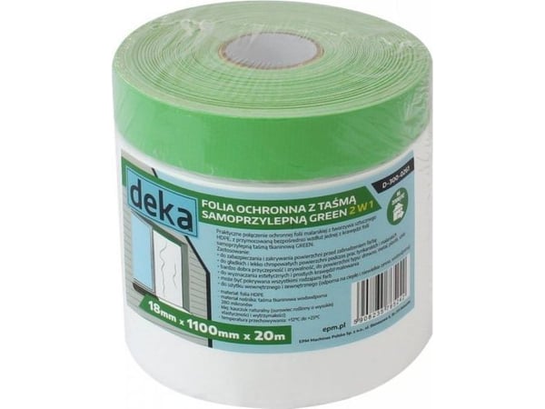 Deka beskyttelsesfolie med z tasma zielona do zewnatrz 110 cm x 20 m Deka beskyttelsesfolie med z tasma zielona do zewnatrz 110 cm x 20 m
