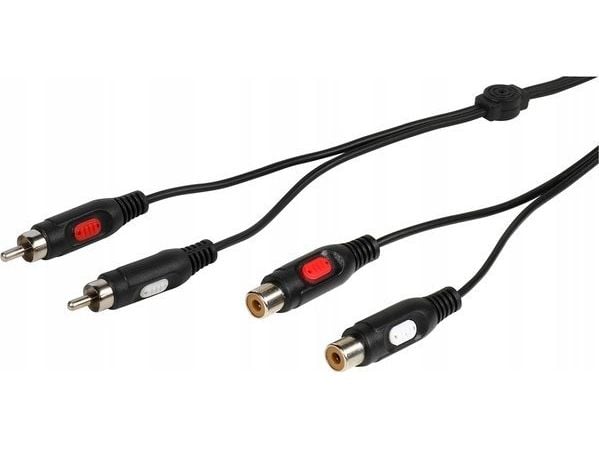 Vivanco 46/01 25, 2 x RCA, Hanstik, 2 x RCA, Hunstik, 2,5 m, Sort
