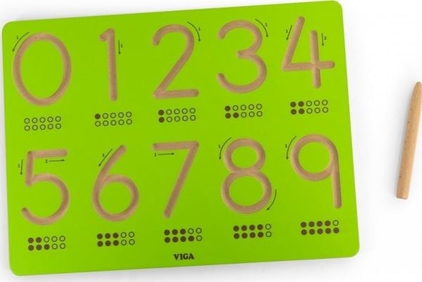 Viga Toys grafomotorisk tavla siffror – lära sig skriva Viga Toys grafomotorisk tavla siffror – lära sig skriva