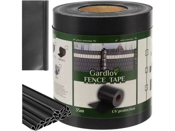 Gardlov spon-/gjerdebånd 19 cm x 35 m 630 g/m² antrasitt 23703