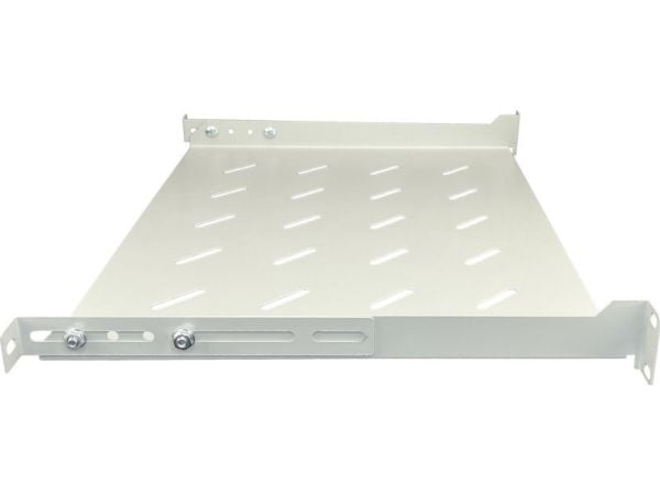Alantec stålhylle 19" 1U, dybde 350 mm, grå, 4-punkts feste (SA-P-19-1U-350-4-S-01)