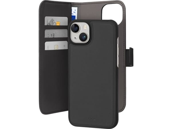 PURO PUIPC1567BOOKC3BLK, Lommebok-etui, Apple, IPhone 15 Plus, 17 cm (6.7"), Svart