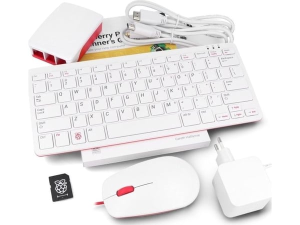 Raspberry Pi Desktop Kit offisiell pakke med kabinett samt tastatur og mus rød-hvit til Raspberry Pi 5 Raspberry Pi Desktop Kit offisiell pakke med kabinett samt tastatur og mus rød-hvit til Raspberry Pi 5
