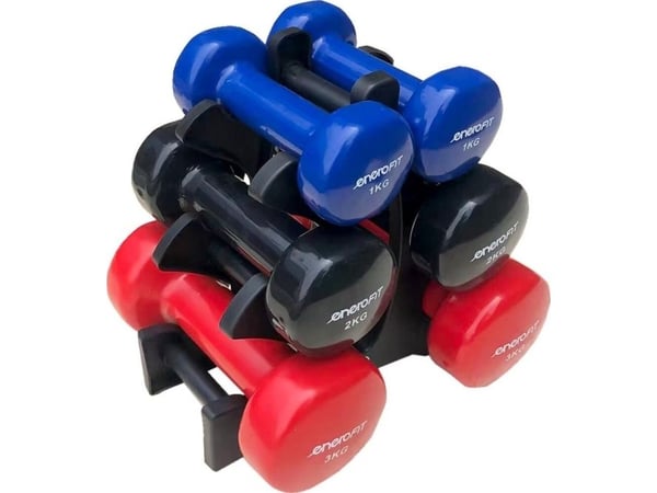 Eb Fit sett med hantler VDB 12 kg, stativ juletre ENERO FIT