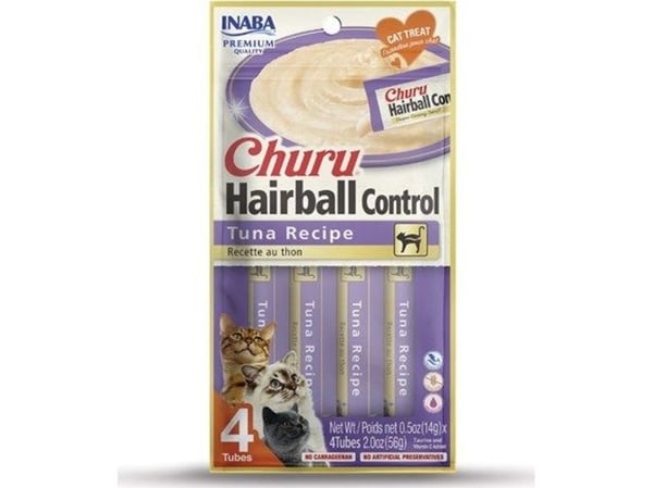 INABA Churu Hairball Tonfiskgodis för katter - 4x14g