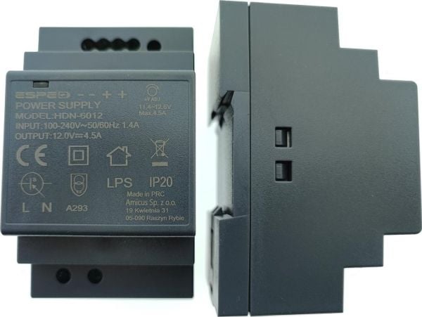 eSPe impulsstrømforsyning på DIN-skinne ESPE HDN-6012 12V/54W/4.5A