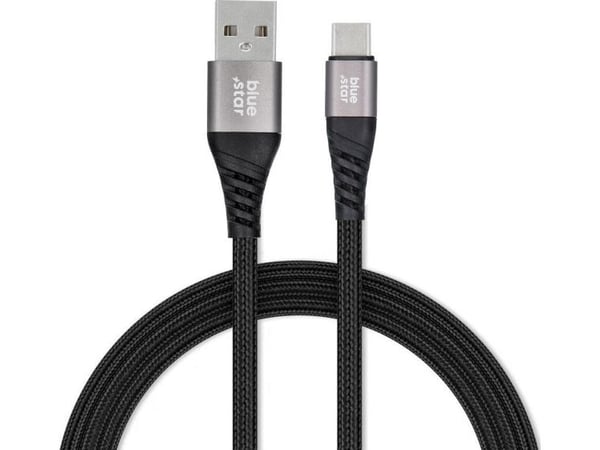 Blue Star USB-kaapeli BLUE STAR punottu kaapeli 3A 20W USB A-tyyppi C PD QC4.0 TFK-DC-003 1,2 m musta