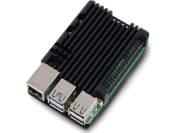 JustPi justPi-deksel for Raspberry Pi 5 - aluminium - svart}