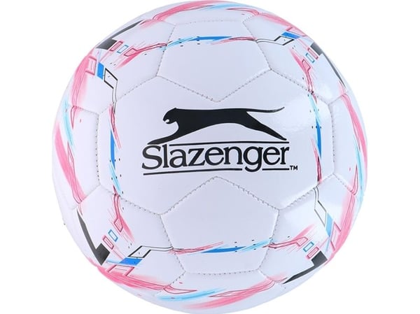 Slazenger ball til fotball str. 5 (hvit/rosa)