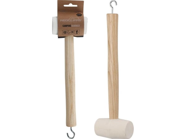 Redcliffs MLOTEK camping gummihammer med trehåndtak