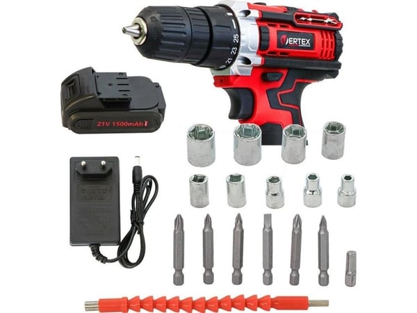 VERTEX skrutrekker 21V / 2x1,5Ah – koffert