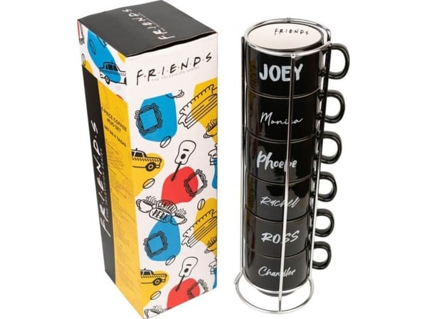 Friends Friends -  kubków ceramicznych ze stojakiem 150 ml 6 szt.