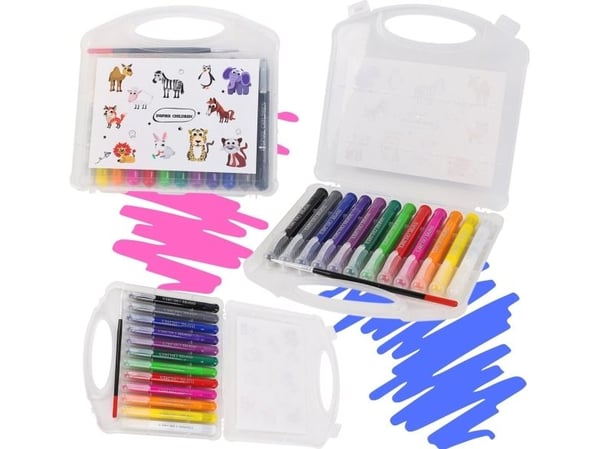 ProNice Plastic Water Markers Art Brush 12 farger ProNice Plastic Water Markers Art Brush 12 farger