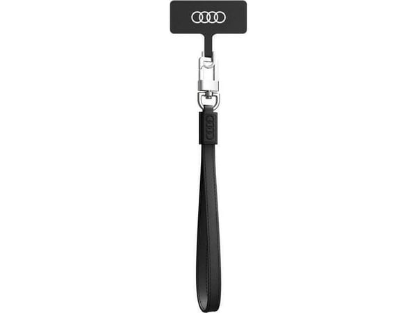 Universell telefon-lanyard Audi 28 cm 10 mm lær svart AU-HSLSL-GT/D1-BK