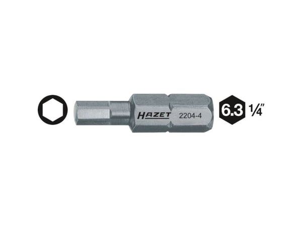 Hazet HAZET Sexkantskrona 5 mm Kvalitetsstål C 6,3 1 st Hazet HAZET Sexkantskrona 5 mm Kvalitetsstål C 6,3 1 st