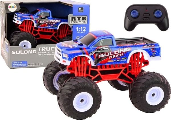 LeanToys fjernstyrt terrengbil 2.4G RC 1:12 lastebil blå