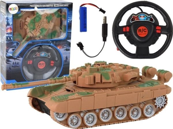LeanToys R/C stridsvogn 1:18 27 MHz med lys, lyd og sand LeanToys R/C stridsvogn 1:18 27 MHz med lys, lyd og sand