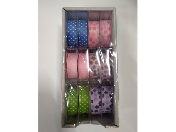 Dekorativ tape H028 selvklebende 1,5 cm x 1 m trykk miks farger