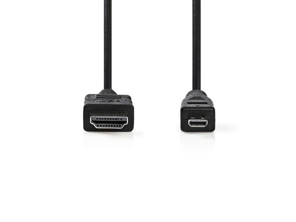 Nedis CVGB34700BK20, 2 m, HDMI tyyppi A (standardi), HDMI tyyppi D (mikro), musta
