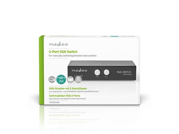 Nedis CSWI5902BK, VGA, Metall, Sort, 60 Hz, 2560 x 1600 (WQXGA), 500 MHz