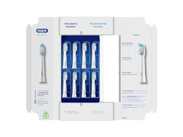 Oral-B Pulsonic Clean hammasharja 81748491 - 8 kpl - Valkoinen - 3 kuukautta - Saksa - Oral-B - Pulsonic Sonic