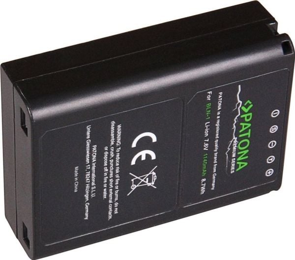 PATONA 1262, Olympus, 1140 mAh, 7,6 V, Lithium-Ion (Li-Ion)