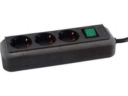 Brennenstuhl Eco-Line + Switch, 3 AC-pistorasia(a), Harmaa, Hopea, 1,5 m
