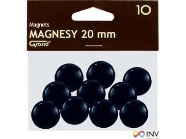 Grand magnetkroker 20 mm, 10 stk, svarte - mgk0080025