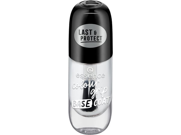 Essence Grip Base Coat, Läpinäkyvä, Suojaus, 1 kpl, Sivellin, Pullo, ETHYL ACETATE, BUTYL ACETATE, NITROCELLULOSE, ADIPIC ACID/NEOPENTYL GLYCOL/TRI...