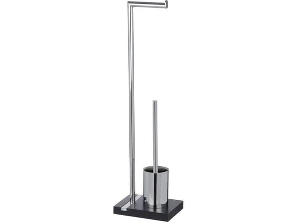 Wenko Toalettpapir og toalettbørsteholder, NOBLE BLACK - 2 i 1, WENKO