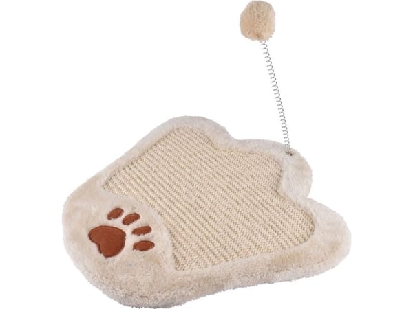 Homea klösmöbel för katt, tassform med tofs, 35 x 35 x 23 cm, beige